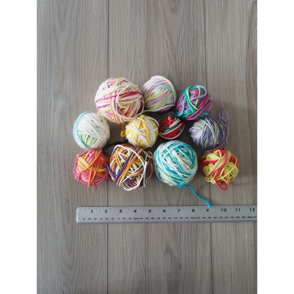 Lily Sugar n Cream Multicolor Cotton Yarn Partial Rolls Craft Scrap Lot Good - Picture 2 of 16